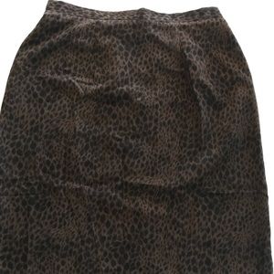 Brown and black animal print mini skirt